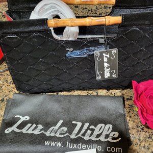 Lux de Ville Red Rum Sparkle & Black Velvet Paradise Clutch